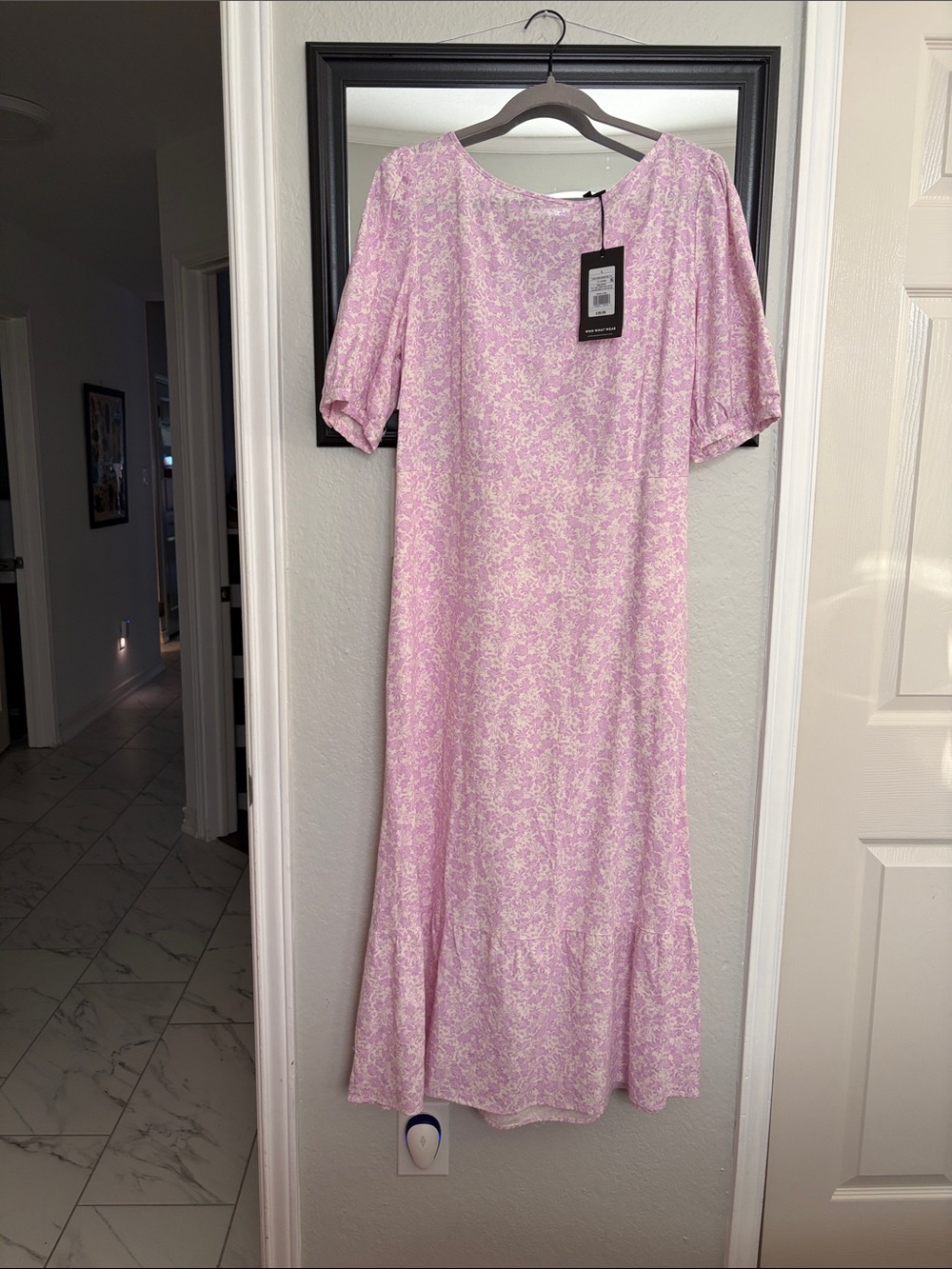 Who What Wear Lavender Floral Midi Dress